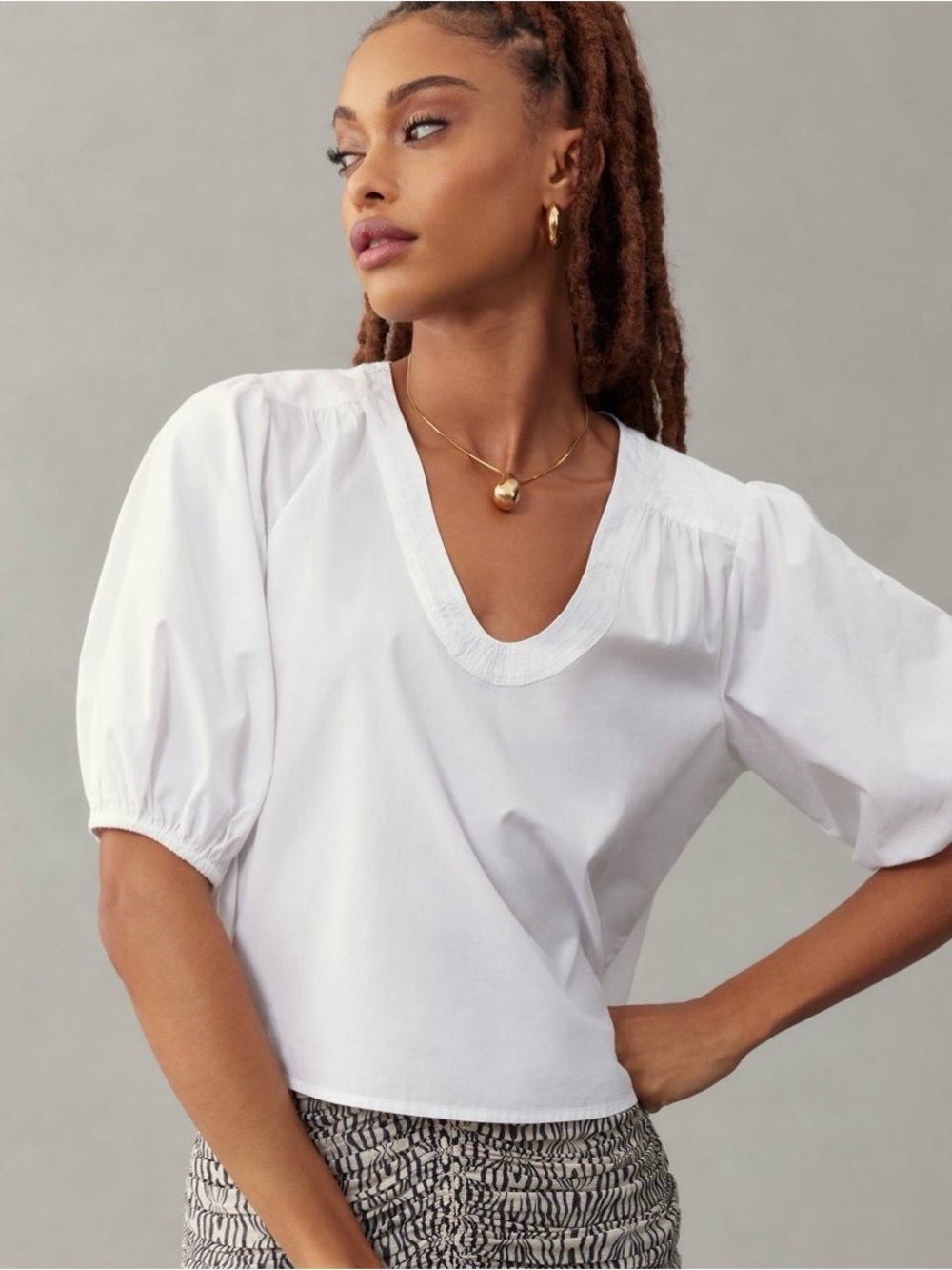 Anthropologie Puff-Sleeve Blouse